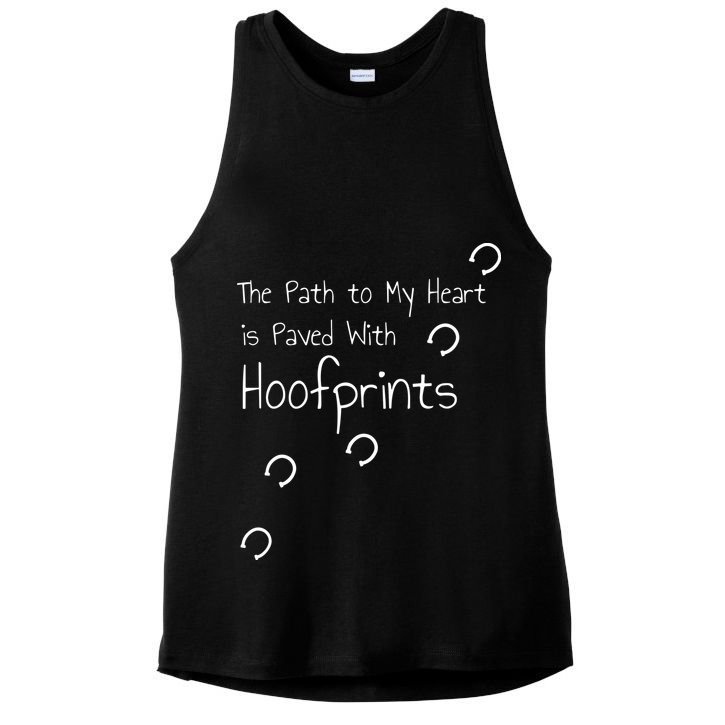 HORSE RIDING Horseshoe Hoofprints Jersey Nice Gift Ladies PosiCharge Tri-Blend Wicking Tank
