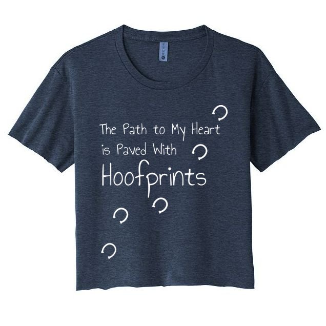 HORSE RIDING Horseshoe Hoofprints Jersey Nice Gift Crop Top