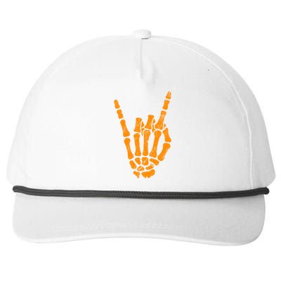 Halloween Rock Hand Sign Skeleton Rock N Roll Symbol Rock On Cool Gift Snapback Five-Panel Rope Hat