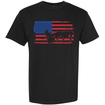 Horse Racing Harness Racing USA Flag Trotter Pacer Garment-Dyed Heavyweight T-Shirt