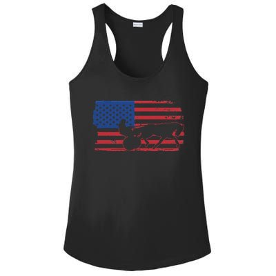 Horse Racing Harness Racing USA Flag Trotter Pacer Ladies PosiCharge Competitor Racerback Tank