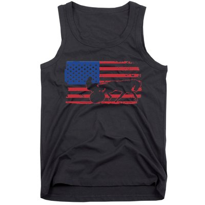Horse Racing Harness Racing USA Flag Trotter Pacer Tank Top