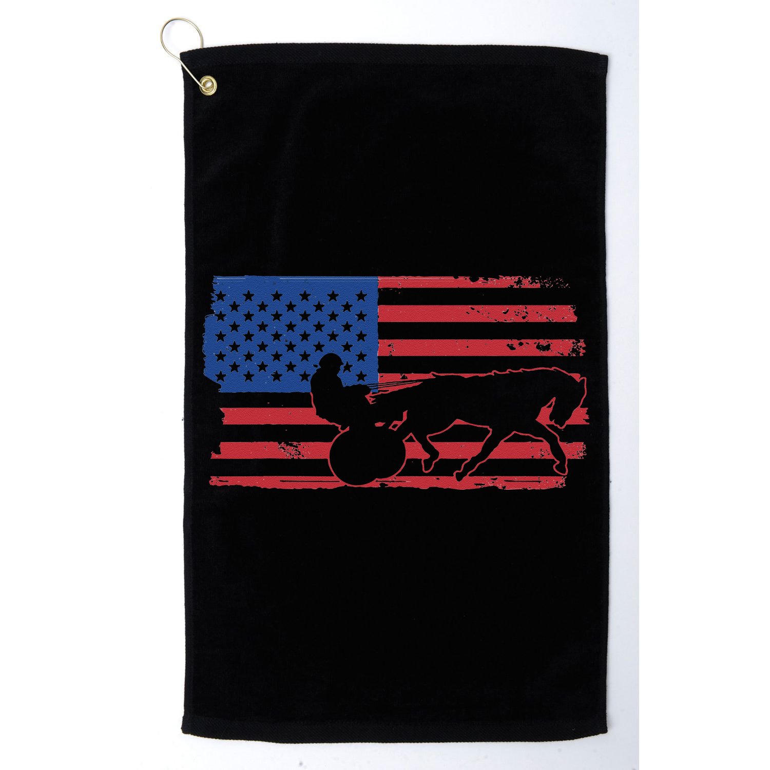 Horse Racing Harness Racing USA Flag Trotter Pacer Golf Towel