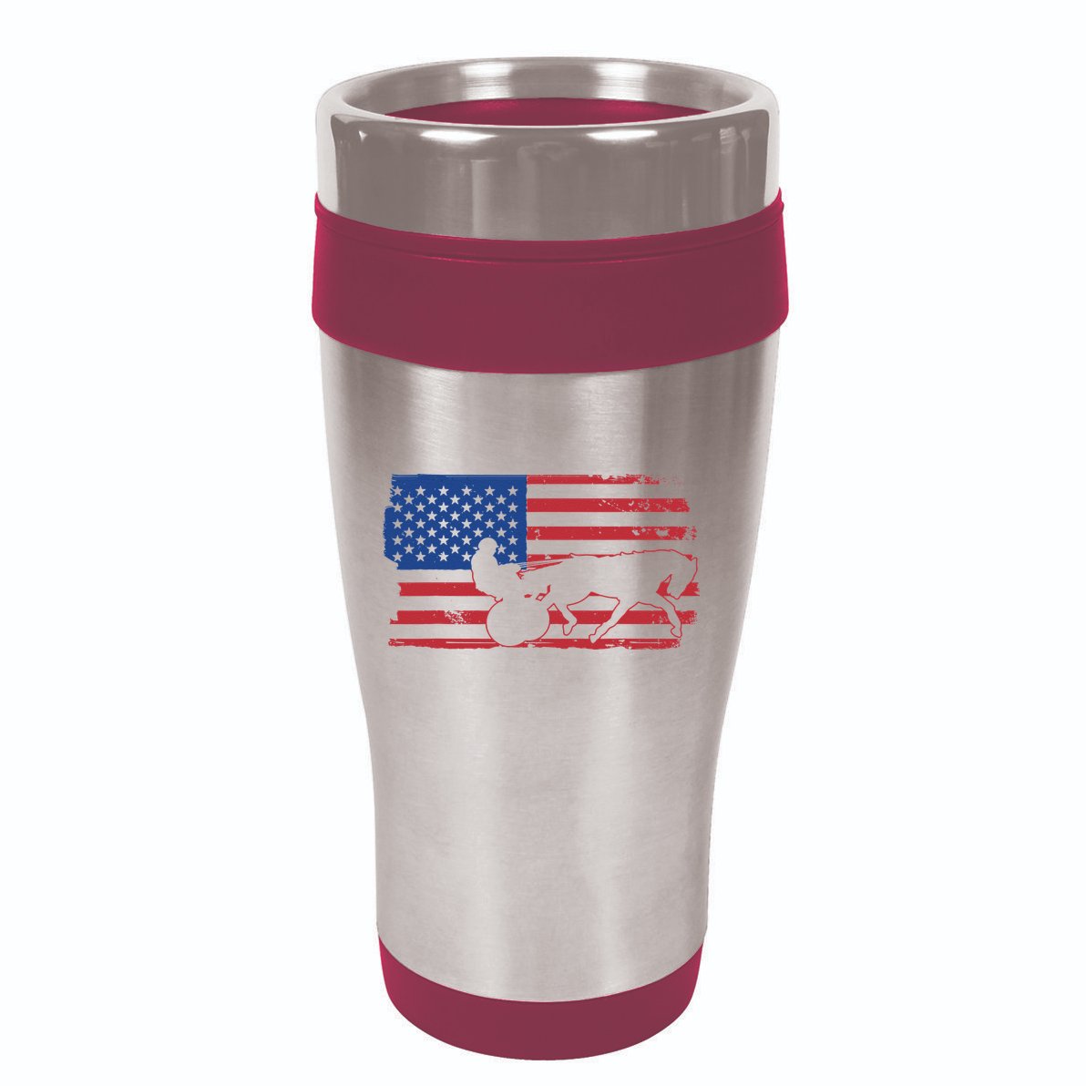 Horse Racing Harness Racing USA Flag Trotter Pacer 16oz Travel Tumbler