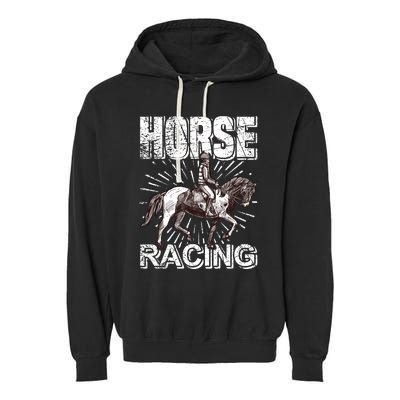 Horse Racing Garment-Dyed Fleece Hoodie