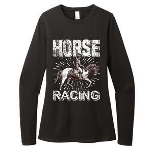 Horse Racing Womens CVC Long Sleeve Shirt