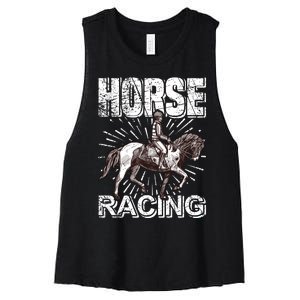 Horse Racing Women's Racerback Cropped Tank