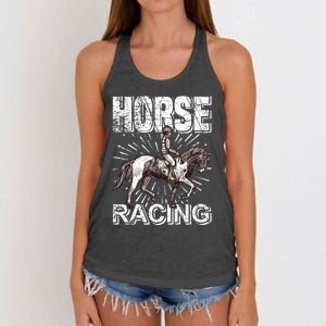 Horse Racing Women's Knotted Racerback Tank