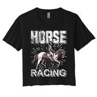 Horse Racing Women's Crop Top Tee