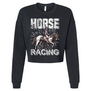 Horse Racing Cropped Pullover Crew