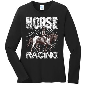 Horse Racing Ladies Long Sleeve Shirt