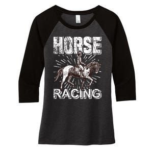 Horse Racing Women's Tri-Blend 3/4-Sleeve Raglan Shirt