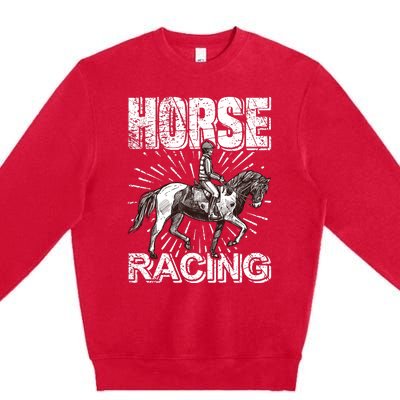 Horse Racing Premium Crewneck Sweatshirt