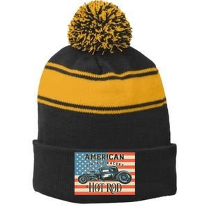 Hot Rod Stripe Pom Pom Beanie