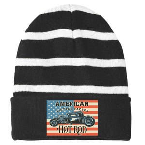 Hot Rod Striped Beanie with Solid Band