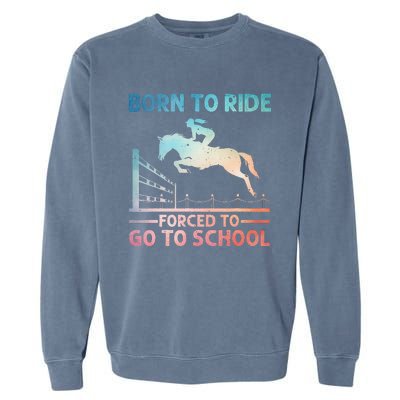 Horse Racing Horse Lover Equestrian Garment-Dyed Sweatshirt