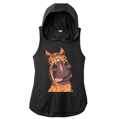 Horse Riding Ladies PosiCharge Tri-Blend Wicking Draft Hoodie Tank