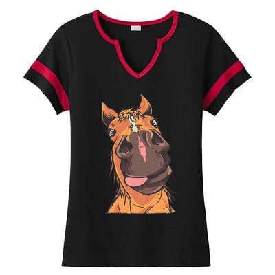 Horse Riding Ladies Halftime Notch Neck Tee