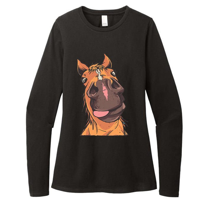 Horse Riding Womens CVC Long Sleeve Shirt