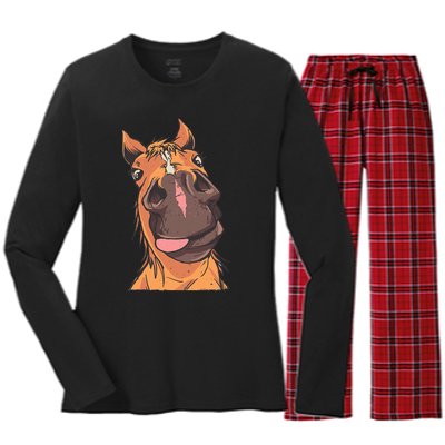 Horse Riding Women's Long Sleeve Flannel Pajama Set 