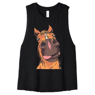 Horse Riding Women's Racerback Cropped Tank