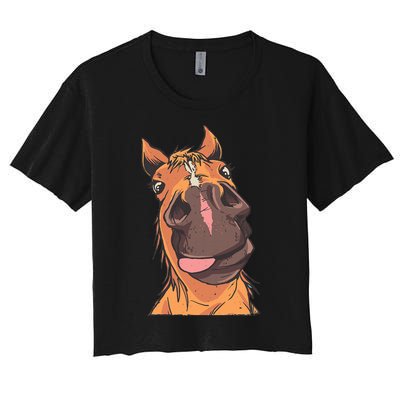 Horse Riding Women's Crop Top Tee