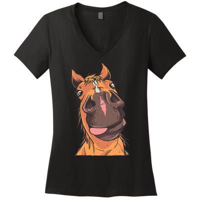 Horse Riding Women's V-Neck T-Shirt