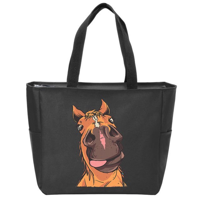 Horse Riding Zip Tote Bag