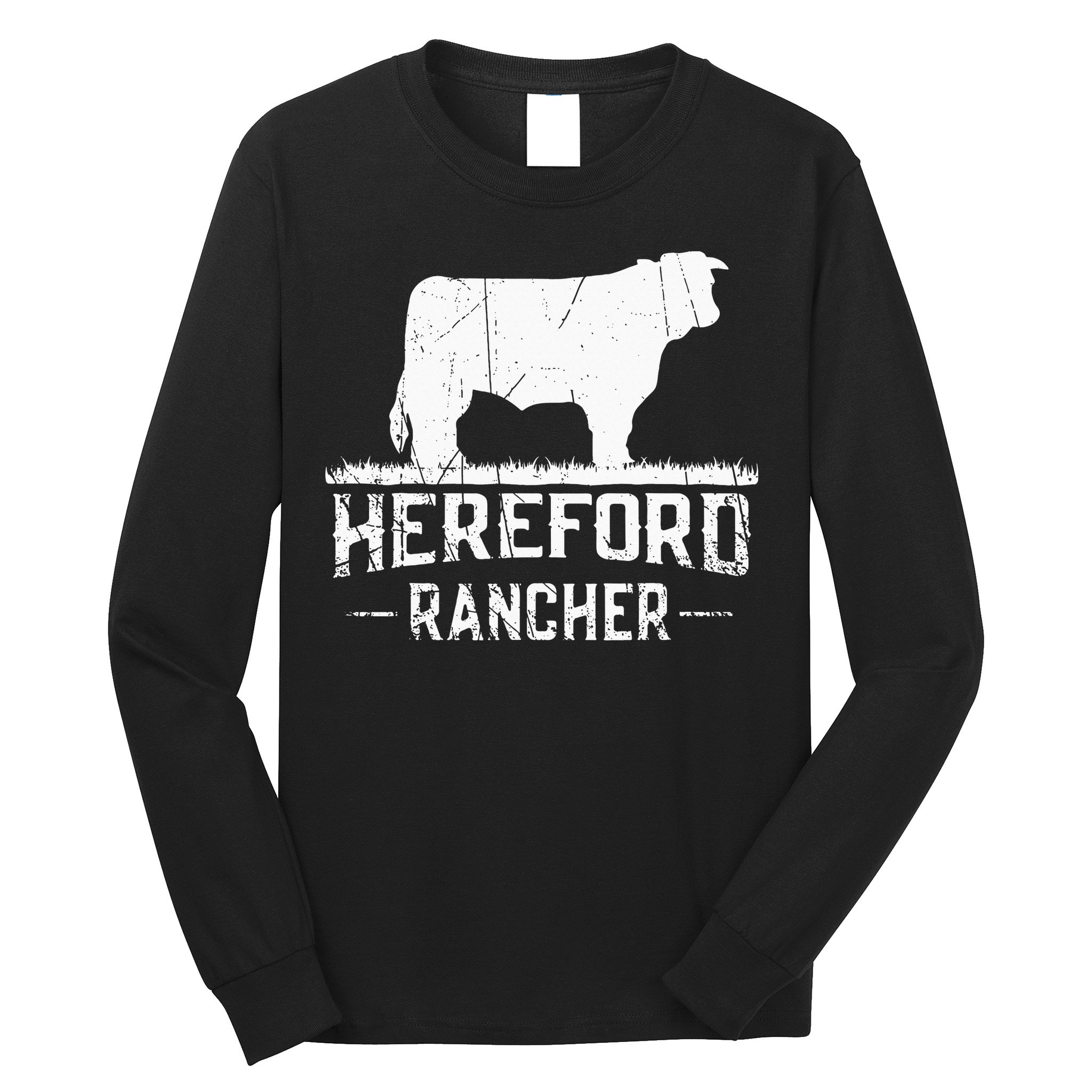 Hereford Rancher Hereford Cow For Cattle Farmer Long Sleeve Shirt