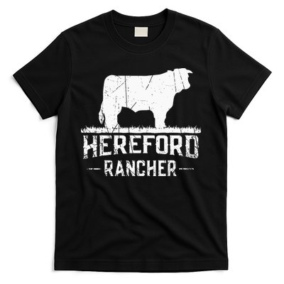Hereford Rancher Hereford Cow For Cattle Farmer T-Shirt