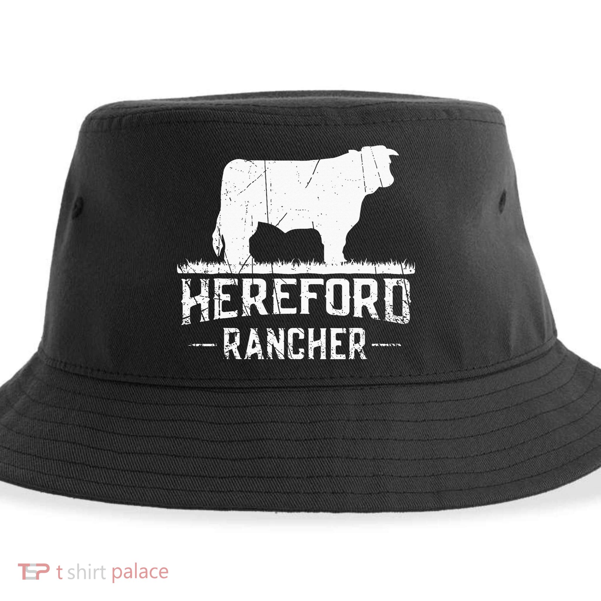 Hereford Rancher Hereford Cow For Cattle Farmer Sustainable Bucket Hat