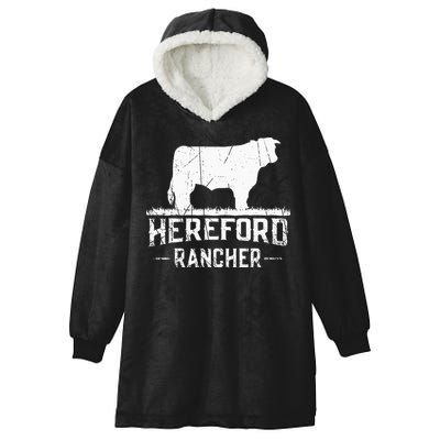 Hereford Rancher Hereford Cow For Cattle Farmer Hooded Wearable Blanket