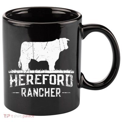 Hereford Rancher Hereford Cow For Cattle Farmer 11oz C Handle Ceramic Mug