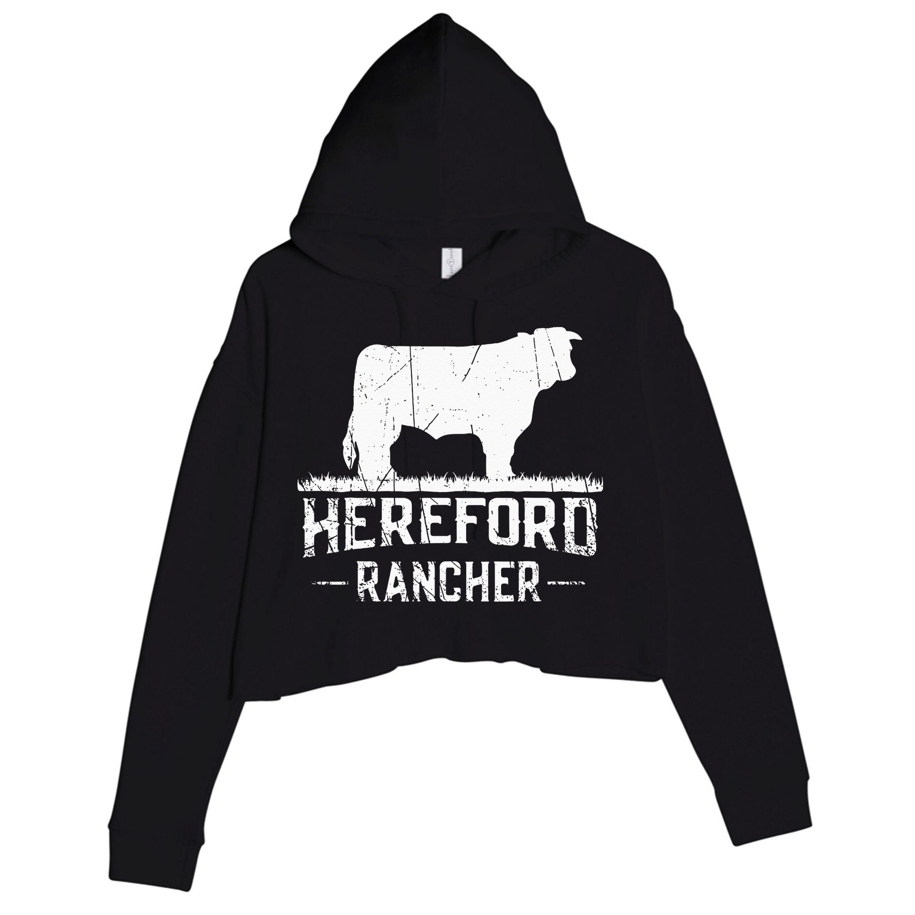 Hereford Rancher Hereford Cow For Cattle Farmer Crop Fleece Hoodie