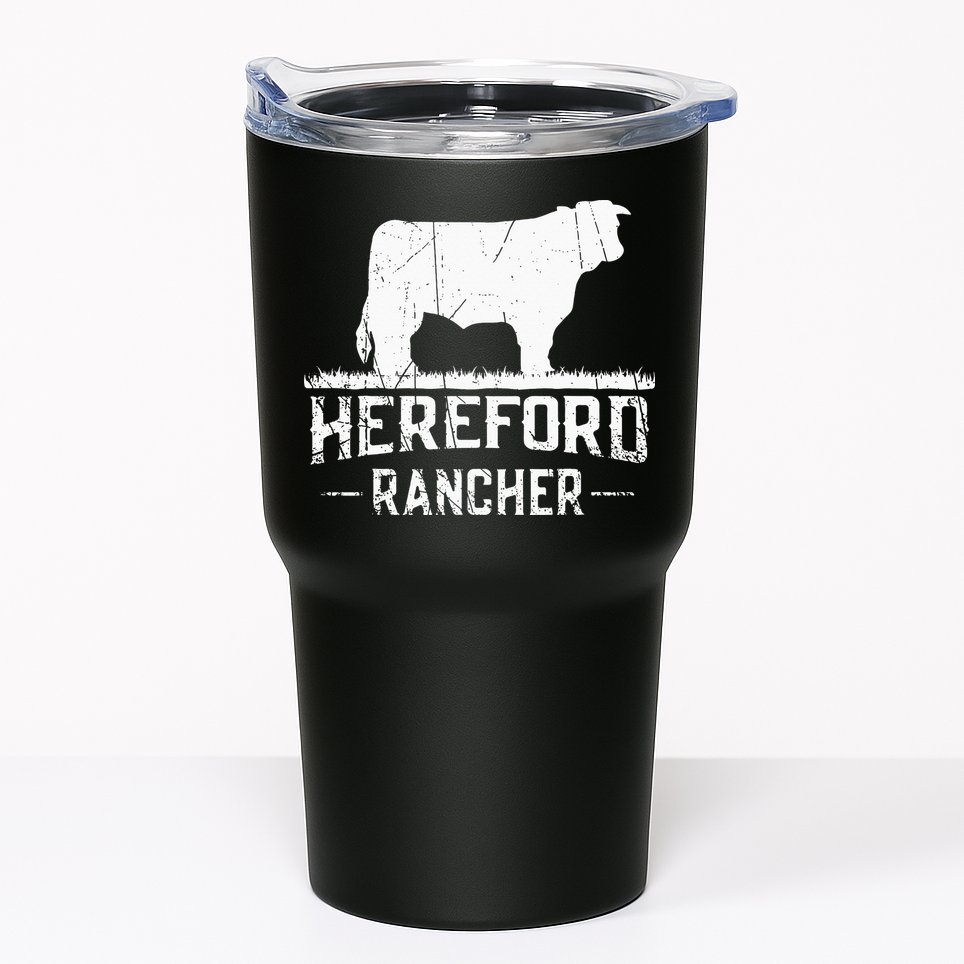Hereford Rancher Hereford Cow For Cattle Farmer Tumbler