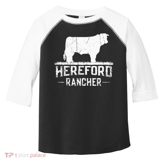 Hereford Rancher Hereford Cow For Cattle Farmer Toddler Fine Jersey T-Shirt