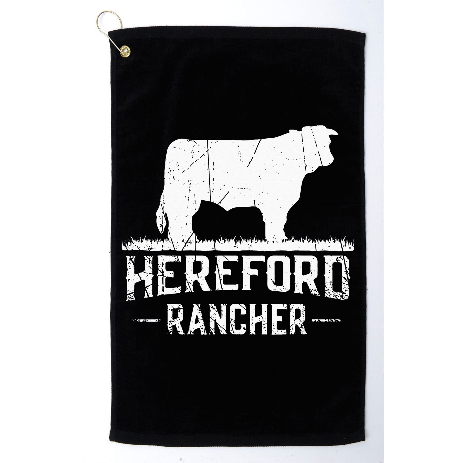 Hereford Rancher Hereford Cow For Cattle Farmer Golf Towel