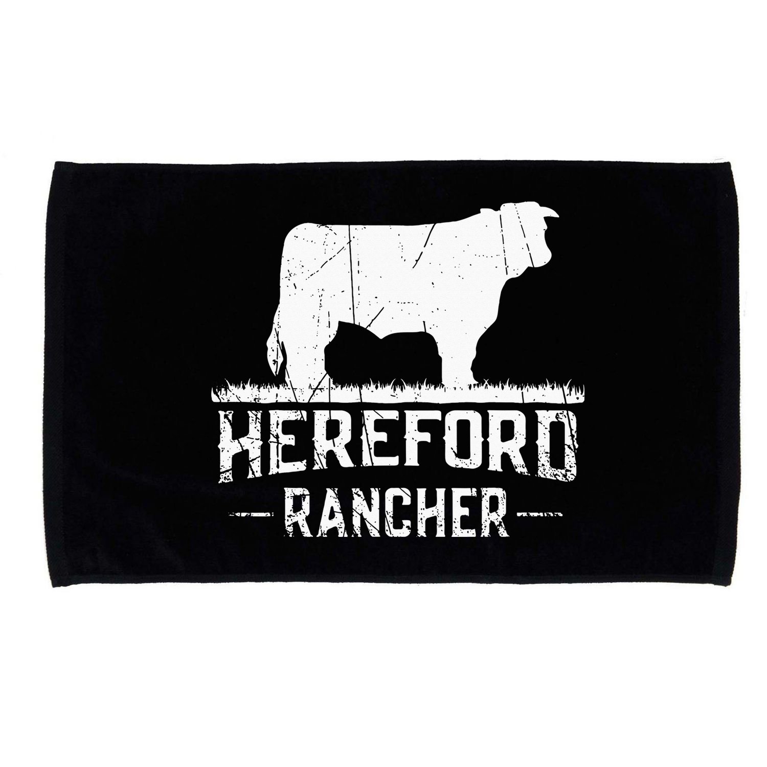 Hereford Rancher Hereford Cow For Cattle Farmer Microfiber Hand Towel