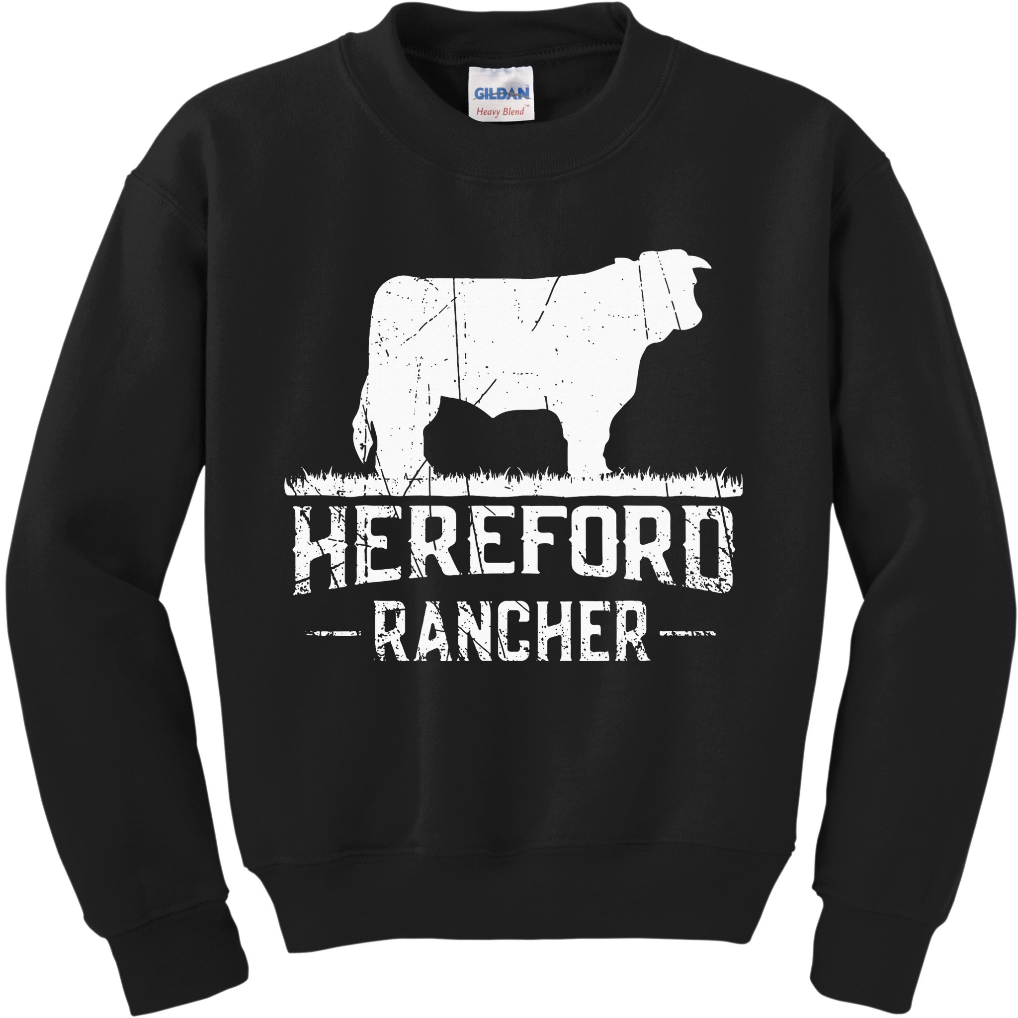 Hereford Rancher Hereford Cow For Cattle Farmer Kids Sweatshirt