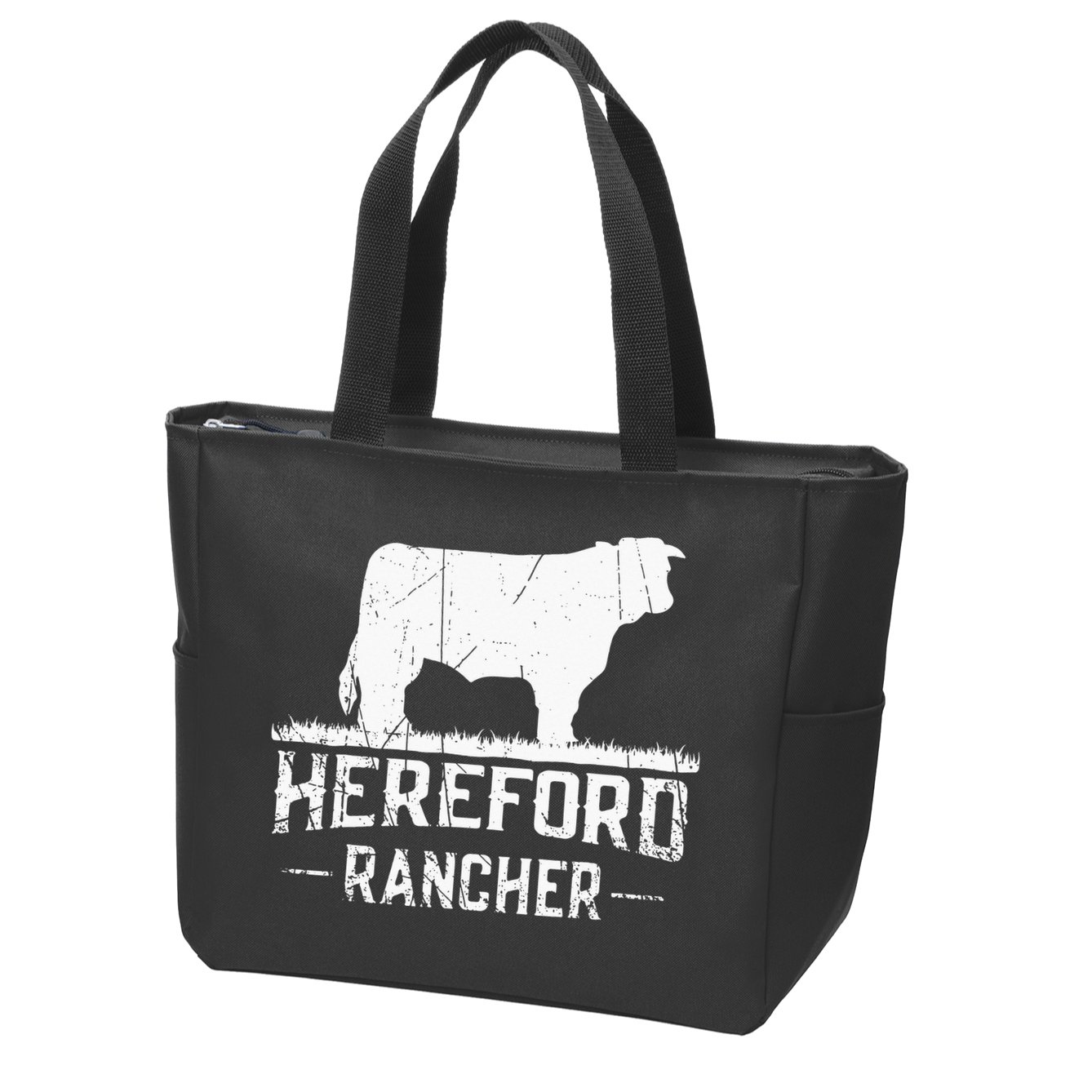 Hereford Rancher Hereford Cow For Cattle Farmer Zip Tote Bag