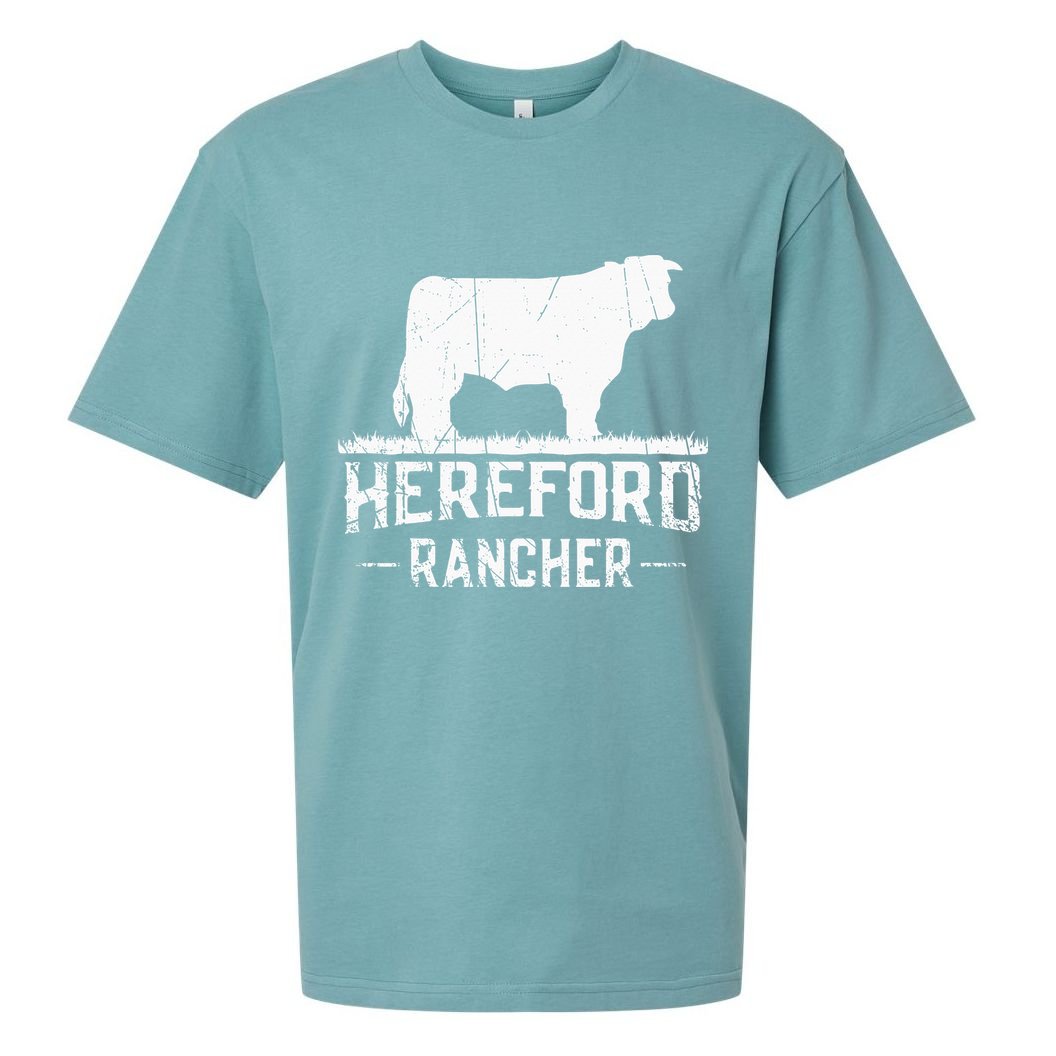 Hereford Rancher Hereford Cow For Cattle Farmer Sueded Cloud Jersey T-Shirt