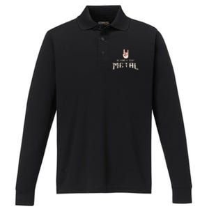 Hard Rock Heavy Metal Be Kind And Stay Metal Performance Long Sleeve Polo