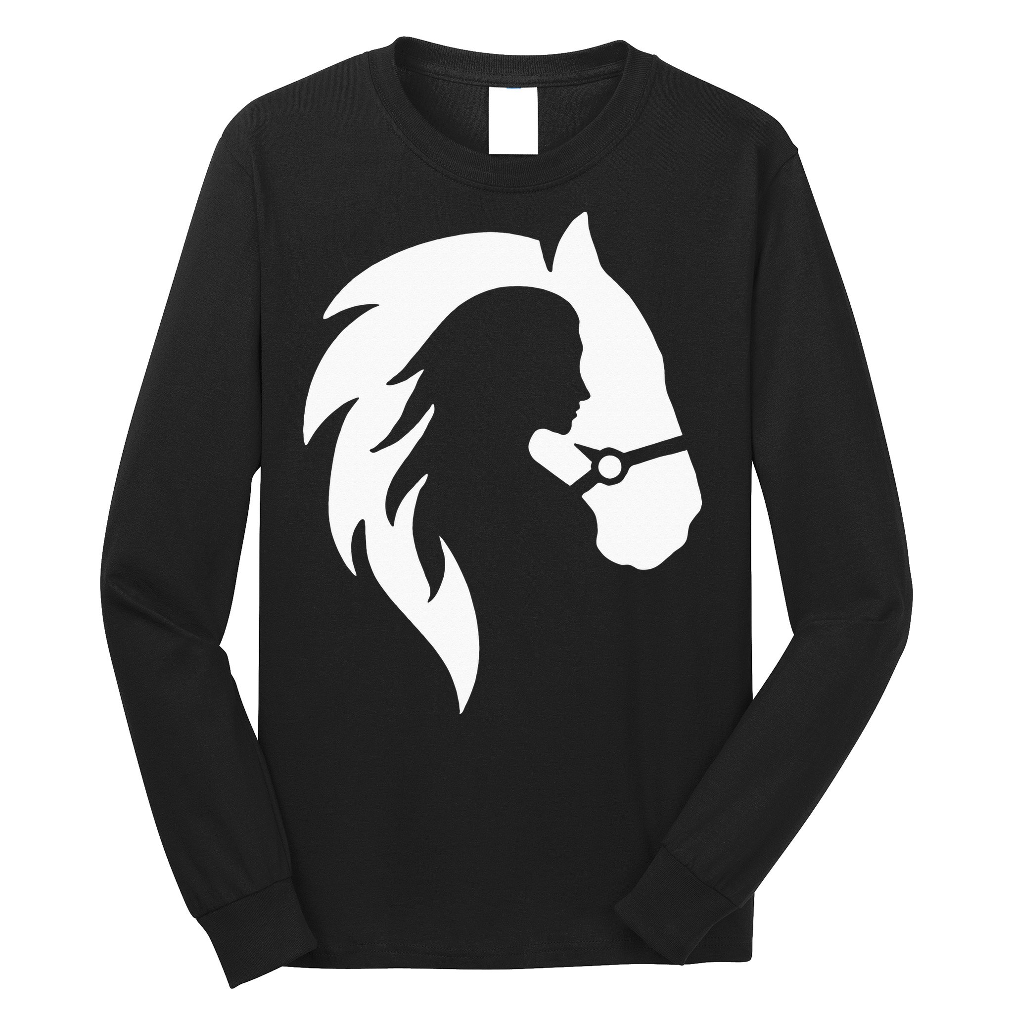 Horse Riding Horse Riding Horse Motif Long Sleeve Shirt