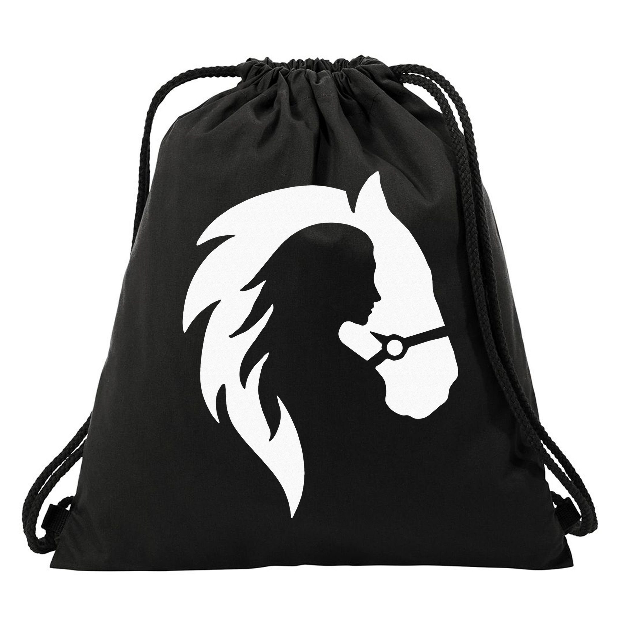 Horse Riding Horse Riding Horse Motif Drawstring Bag