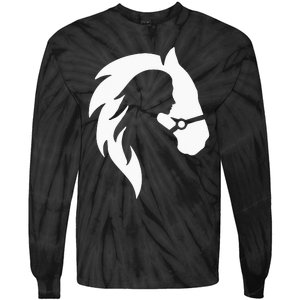 Horse Riding Horse Riding Horse Motif Tie-Dye Long Sleeve Shirt