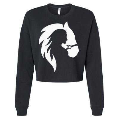 Horse Riding Horse Riding Horse Motif Cropped Pullover Crew