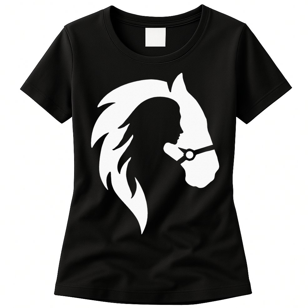 Horse Riding Horse Riding Horse Motif Womens T-Shirt