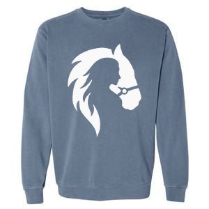 Horse Riding Horse Riding Horse Motif Garment-Dyed Sweatshirt