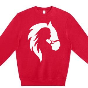 Horse Riding Horse Riding Horse Motif Premium Crewneck Sweatshirt