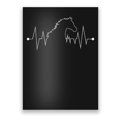 Horseback Riding Horse Lover Gift Arabian Horse Heartbeat Funny Equestrian Animal  Poster